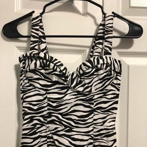 Zebra wiggle dress Deadly Dames by Micheline Pitt